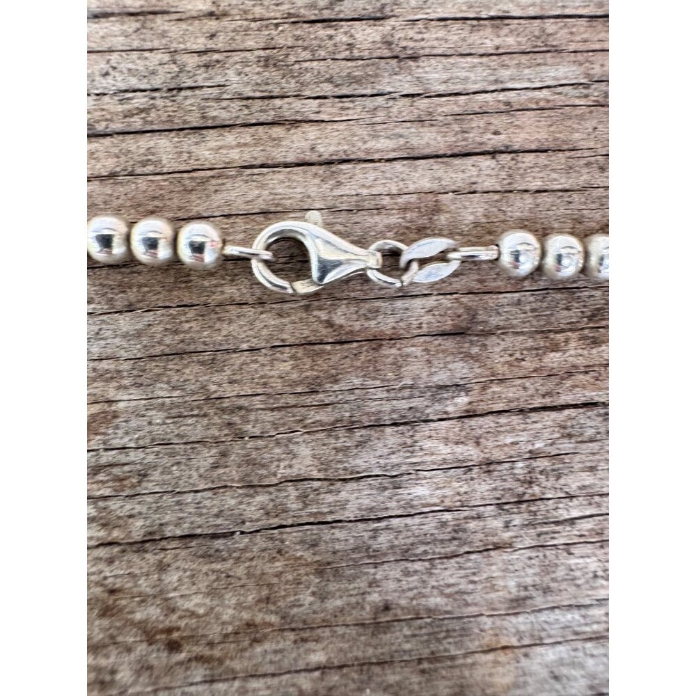 Italian Sterling Silver Graduated Bead Necklace 17” 925 Lobster Clasp 14.35g - Picture 3 of 7